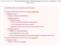Not registered - requirements not met